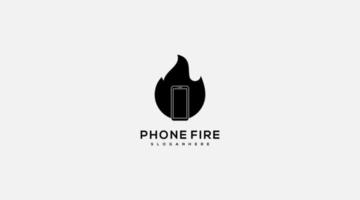 Mobile Feuer-Logo-Vorlagen-Designs vektor