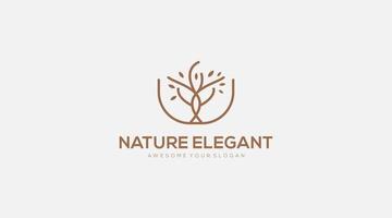 natur elegant träd logotyp design mall illustration vektor