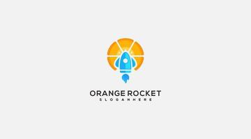 orangefarbener Rakete-Logo-Design-Icon-Vorlagenvektor vektor