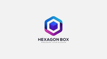 Premium-Gradient-Hexagon-Box-Logo-Design-Vektorvorlage