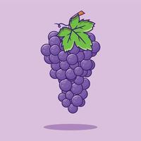 grape frukt tecknad ikon illustration vektor