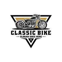 klassisk motorcykel bricka logotyp vektor