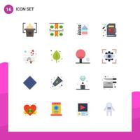 uppsättning av 16 modern ui ikoner symboler tecken för björk post meny bok kärlek låda redigerbar packa av kreativ vektor design element