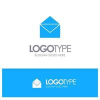 e-post post meddelande öppen blå fast logotyp med plats för Tagline vektor