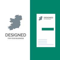 Weltkarte Irland graues Logo-Design und Visitenkartenvorlage