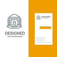 Bank-Banking-Internet-Sperre Sicherheit graues Logo-Design und Visitenkartenvorlage vektor
