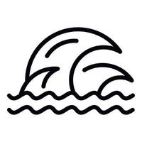 Aqua-Tsunami-Symbol, Umrissstil vektor