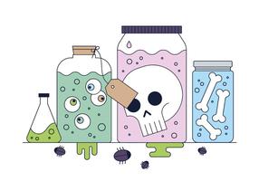 Gratis Spooky Science Jars Vectors