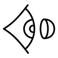 Kontaktlinsen- und Augensymbol, Umrissstil vektor