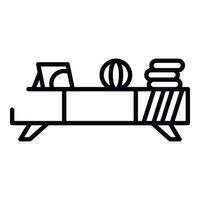 bok hylla möbel ikon, översikt stil vektor