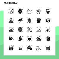 25 valentines dag ikon uppsättning fast glyf ikon vektor illustration mall för webb och mobil idéer för företag företag
