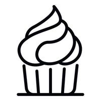 Cupcake-Symbol, Umrissstil vektor