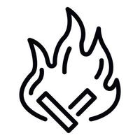 Lagerfeuer-Symbol, Umrissstil vektor