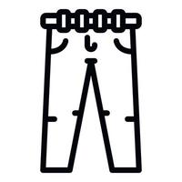 jeans ikon, översikt stil vektor