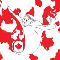Maskottchen mit Kanada-Flagge vektor