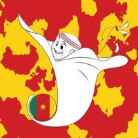 maskot med cameroon flagga vektor