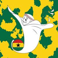 Maskottchen mit Ghana-Flagge vektor