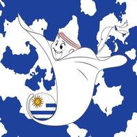 maskot med uruguay flagga vektor