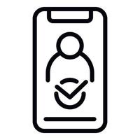 Symbol für Smartphone-Klinik, Umrissstil vektor