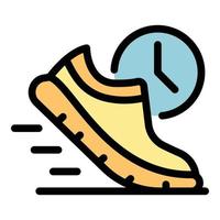 Laufender Fuß Symbol Farbe Umriss Vektor