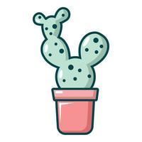 Opuntia-Kaktus-Symbol, Cartoon-Stil vektor