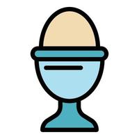 hård kokt ägg ikon Färg översikt vektor