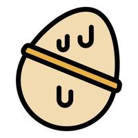 choklad ägg ikon Färg översikt vektor