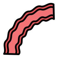 bacon frukost ikon Färg översikt vektor