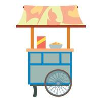 mobiler Warenkorb zum Verkauf von Lebensmitteln Symbol, Cartoon-Stil vektor