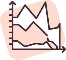 Diagrammstapelbereich, Symbol, Vektor auf weißem Hintergrund.