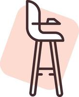 möbel bebis stol, ikon, vektor på vit bakgrund.