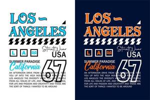 Typografie Los Angeles für T-Shirt-Design vektor