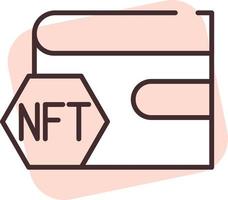 NFT-Brieftasche, Symbol, Vektor auf weißem Hintergrund.