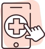Medizinische mobile App, Symbol, Vektor auf weißem Hintergrund.