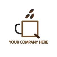 einfaches, elegantes Kaffee-Logo-Design auf weißem Hintergrund, Vektorillustration vektor