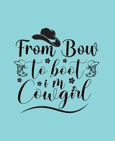 Typografie-Cowgirl-T-Shirt-Vorlagendesign.
