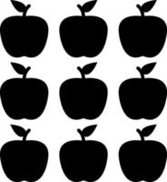 Apfelfrucht mit schwarzen Farben vektor