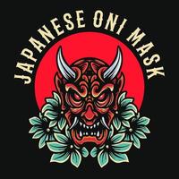 Retro-Vektorillustration der japanischen Oni-Maske vektor