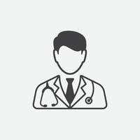 Arzt mit Stethoskop-Icon-Design, Arzt flaches Vektorsymbol für Apps und Websites, Arzt-Logo-Illustration vektor