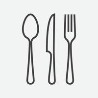 Symbol für Löffel, Gabel und Messer, gekreuztes Symbol, Restaurant-Flachvektorillustration, Restaurantsymbol, Kochsymbolvektor vektor