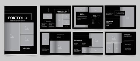 Architektur- und Innenarchitektur-Portfolio-Design oder Portfolio-Design-Vorlage vektor