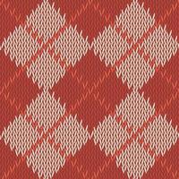 Hintergrund Musterdesign Textur von Rot mit beigen Quadrat Wollstrickwaren vektor