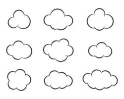 Himmel Wolken Vektorsilhouette. Cloud-Icon-Set. vektor