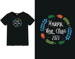 T-Shirt des neuen Jahres 2023 vektor