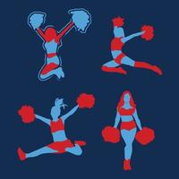 uppsättning av cheerleader logotyp design illustration vektor