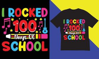 100 dagar av skola t-shirt design. vektor