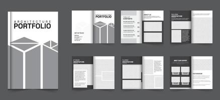 Architekturportfolio oder Innenportfolio-Vorlagendesign, Architekturbroschürenlayout vektor