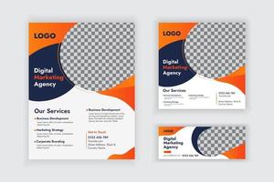 kreatives modernes Corporate Flyer Social Media Post und Cover Banner Template Design Set vektor