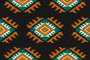 ethnisches ikat-nahtloses muster im stammes-. amerikanischer, mexikanischer Stil. Aztekischer geometrischer Ornamentdruck. vektor
