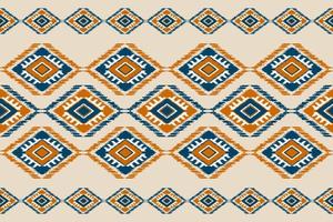 schöne Teppich-Ikat-Kunst. geometrisches ethnisches nahtloses Muster im Stammes-. amerikanischer, mexikanischer Stil. vektor